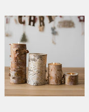 Load image into Gallery viewer, Birch Wood Candle Holder Tea Light Holder in Various Sizes- Birch Wood Log Candle Holder - Eco Friendly
