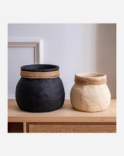 Load image into Gallery viewer, Faux Bamboo Woven Cement Planter- Rustic Reach Faux Bamboo Woven Cement Planter - Eco Friendly
