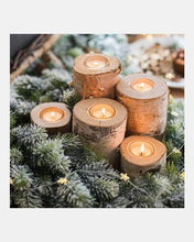 Load image into Gallery viewer, Birch Wood Candle Holder Tea Light Holder in Various Sizes- Birch Wood Log Candle Holder - Eco Friendly
