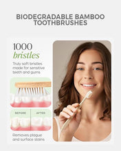 Load image into Gallery viewer, Biodegradable Bamboo Toothbrushes | Bamboo Bristle Toothbrush - Eco Friendly
