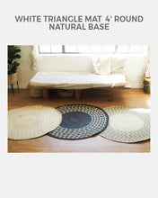 Load image into Gallery viewer, White Mat | 4&#39; Round | Natural Base | White Round Rug - Eco Friendly
