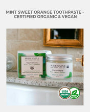 Load image into Gallery viewer, Mint Sweet Orange Toothpaste - Certified Organic &amp; Vegan | Orange Flavored Toothpaste - Eco Friendly
