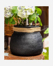Load image into Gallery viewer, Faux Bamboo Woven Cement Planter- Rustic Reach Faux Bamboo Woven Cement Planter - Eco Friendly
