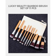 Load image into Gallery viewer, Lucky Beauty Bamboo Brush Set of 11 pcs | Bamboo Makeup Brush Set - Eco Friendly
