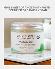 Load image into Gallery viewer, Mint Sweet Orange Toothpaste - Certified Organic &amp; Vegan | Orange Flavored Toothpaste - Eco Friendly

