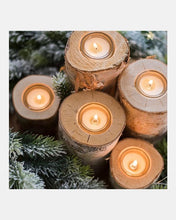 Load image into Gallery viewer, Birch Wood Candle Holder Tea Light Holder in Various Sizes- Birch Wood Log Candle Holder - Eco Friendly
