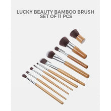 Load image into Gallery viewer, Lucky Beauty Bamboo Brush Set of 11 pcs | Bamboo Makeup Brush Set - Eco Friendly
