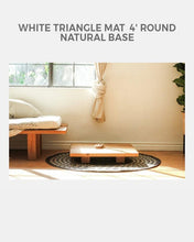 Load image into Gallery viewer, White Mat | 4&#39; Round | Natural Base | White Round Rug - Eco Friendly
