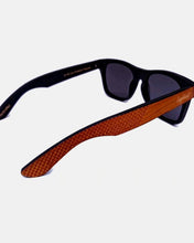 Load image into Gallery viewer, Red Stripe Two Tone Sunglasses, Engraved and Polarized | Bamboo Sunglasses - Eco Friendly
