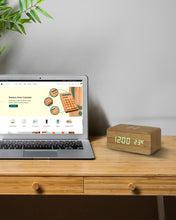 Load image into Gallery viewer, Bamboo Wireless Charging Clock - Bamboo Wireless Phone Charger/Digital Clock
