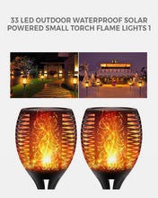 Load image into Gallery viewer, 33 Led Outdoor Waterproof Solar Powered Small Torch Flame Lights | Solar Powdered Lights - Eco Friendly
