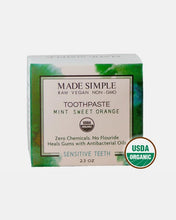 Load image into Gallery viewer, Mint Sweet Orange Toothpaste - Certified Organic &amp; Vegan | Orange Flavored Toothpaste - Eco Friendly
