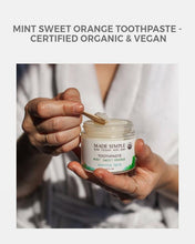 Load image into Gallery viewer, Mint Sweet Orange Toothpaste - Certified Organic &amp; Vegan | Orange Flavored Toothpaste - Eco Friendly
