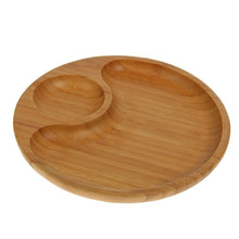Load image into Gallery viewer, Bamboo Round 2 Section Platter 10&quot; inch | For Appetizers / Barbecue / - Eco Friendly
