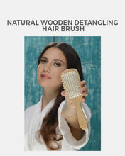 Load image into Gallery viewer, Natural Wooden Detangling Hair Brush | Bamboo Hair Brush - Eco Friendly
