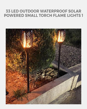 Load image into Gallery viewer, 33 Led Outdoor Waterproof Solar Powered Small Torch Flame Lights | Solar Powdered Lights - Eco Friendly
