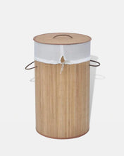 Load image into Gallery viewer, Bamboo Laundry Bin Round | Natural Bamboo Bin - Eco Friendly
