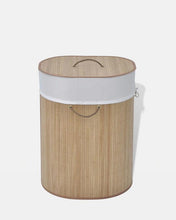 Load image into Gallery viewer, Bamboo Laundry Bin Round | Natural Bamboo Bin - Eco Friendly
