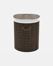 Load image into Gallery viewer, Bamboo Laundry Bin Round | Natural Bamboo Bin - Eco Friendly

