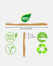 Load image into Gallery viewer, Bamboo Toothbrush Set 4-Pack | BPA-Free Medium-Firm Bristles | Compostable Wooden Toothbrush - Eco Friendly
