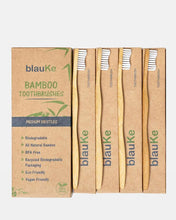 Load image into Gallery viewer, Bamboo Toothbrush Set 4-Pack | BPA-Free Medium-Firm Bristles | Compostable Wooden Toothbrush - Eco Friendly
