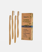 Load image into Gallery viewer, Bamboo Toothbrush Set 4-Pack | BPA-Free Medium-Firm Bristles | Compostable Wooden Toothbrush - Eco Friendly
