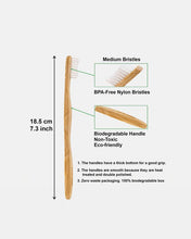 Load image into Gallery viewer, Bamboo Toothbrush Set 4-Pack | BPA-Free Medium-Firm Bristles | Compostable Wooden Toothbrush - Eco Friendly
