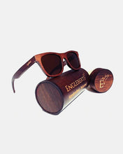 Load image into Gallery viewer, Crimson Wooden Sunglasses with Bamboo Case | 100% UVA/UVB Protection, Tea Polarized Lenses - Eco Friendly
