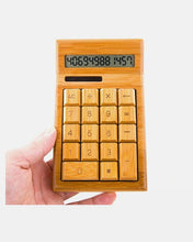 Load image into Gallery viewer, Solar-Powered LCD Bamboo Wooden Calculator 12 Digit Bamboo Calculator - Eco Friendly
