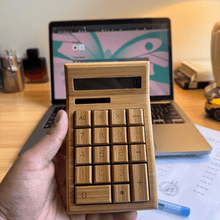 Load image into Gallery viewer, Solar-Powered LCD Bamboo Wooden Calculator 12 Digit Bamboo Calculator - Eco Friendly
